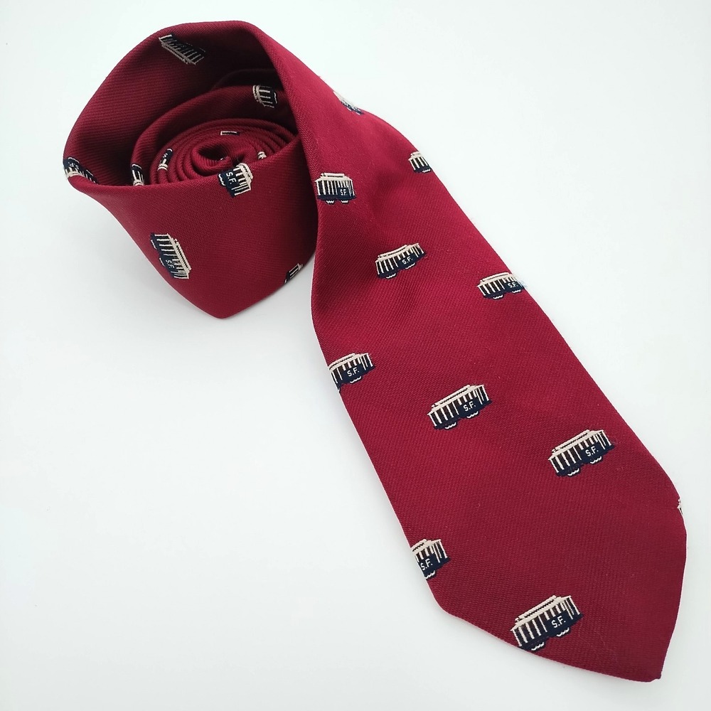 Vintage Made in USA Necktie San Francisco Trolley Cars Designers Originals tie